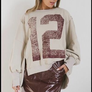 Varsity Number Distressed Top